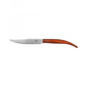 Нож для стейка 235 мм без зубцов Luxstahl коричневая ручка