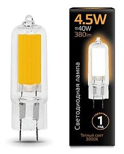 Лампа Gauss LED G4 AC220-240V 4.5W 3000K Glass 1/10/200