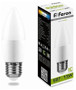 Лампа светодиодная LB-770 (11W) 230V E27 4000K свеча | 25944 | FERON